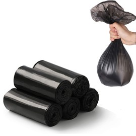 100 PCS Plastic Garbage Bags, 3-4 Gallon Small Black Trash Bags, Mini Garbage Bags Waste Little Wastebasket Liners, Durable Pe Material, Breakpoint, Suitable For Bedroom, Car, Toilet, Living (50x45cm)