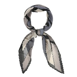 Allegra K Women's Pleated Scarf, Neckerchief, Checkered Pattern, Rhombus Shape, Ribbon, Hair Ornament, Bandana, pale, blue