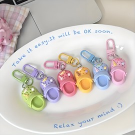 JWIGP 6pcs Cute Keychain, Creative Resin Colorful Mini Hole Shoes Charms Keyring Set for Women Men Bags Backpacks Gifts (6pcs keychains)