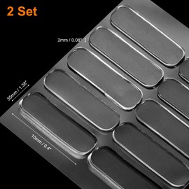 uxcell Cabinet Door Bumpers, 20 Pcs Cabinet Bumpers Self Adhesive Bumpers Pads Sound Dampening Stripes Rubber Bumpers for Drawers, Cupboard Door Cabinet Door, Transparent