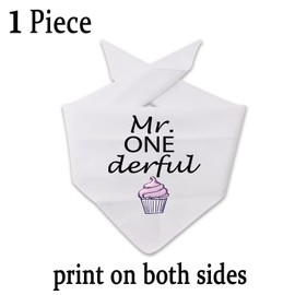 JXGZSO 1 Piece Miss/Mr. ONE Derful First Birthday Cupcake Dog Bandana Birthday Boy Birthday G Dog Bandana (Mr ONE CA)