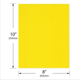 Plymor 8" x 10" (Pack of 200), Yellow 2 Mil Flat Open Plastic Poly Bags