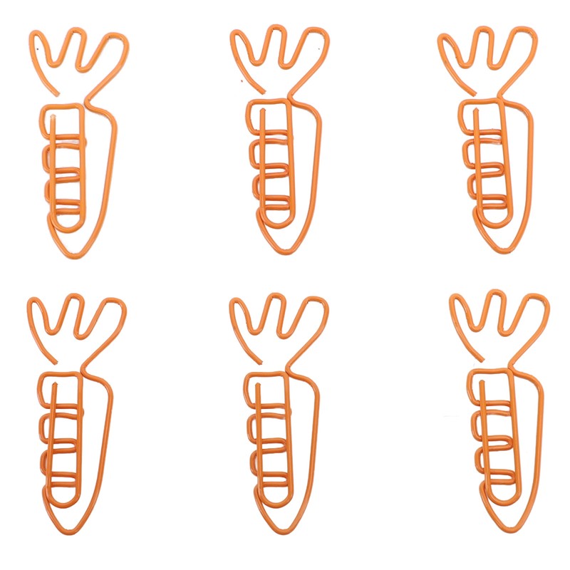100Pcs Carrot Paper Clips Carrot Shape Strong Metal Anti Slip