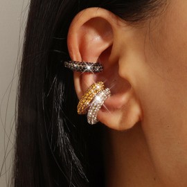 Gold Ear Cuff Earrings for Women Gifts Trendy Stuff Chunky Ear Cuffs Non Piercing Clip On Huggie Hoop Earrings Cartilage Helix Earring Set Jewelry Gifts