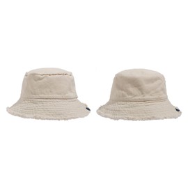 CLAPE Washed Cotton Sun Hat Men Women Foldable Fishing Hat Frayed Brim Bucket Hat Reversible Fishing Hat UV Protection Floppy Hat Travel Beach Sun Hat, HJY1-Beige