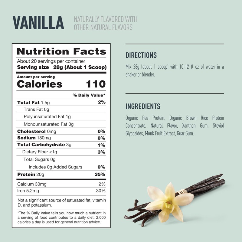 Isopure Plant-Based Protein Powder, Lactose Free, Gluten Free, With Iron,
