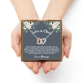 Generic PYOUL Religious Sister Gift, Sister in Christ Necklace, Christian Gifts For Women, Christian Friendship Gift Christian Friend Gift (Sister in Christ N)