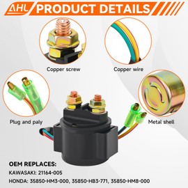 AHL Starter Solenoid Relay Compatible with Honda TRX250EX Sportrax 2003-2008 ATV/TRX250TM 1998-2002/TRX300EX FOURTRAX 1993-2003/TRX400EX FOURTRAX 1999-2004