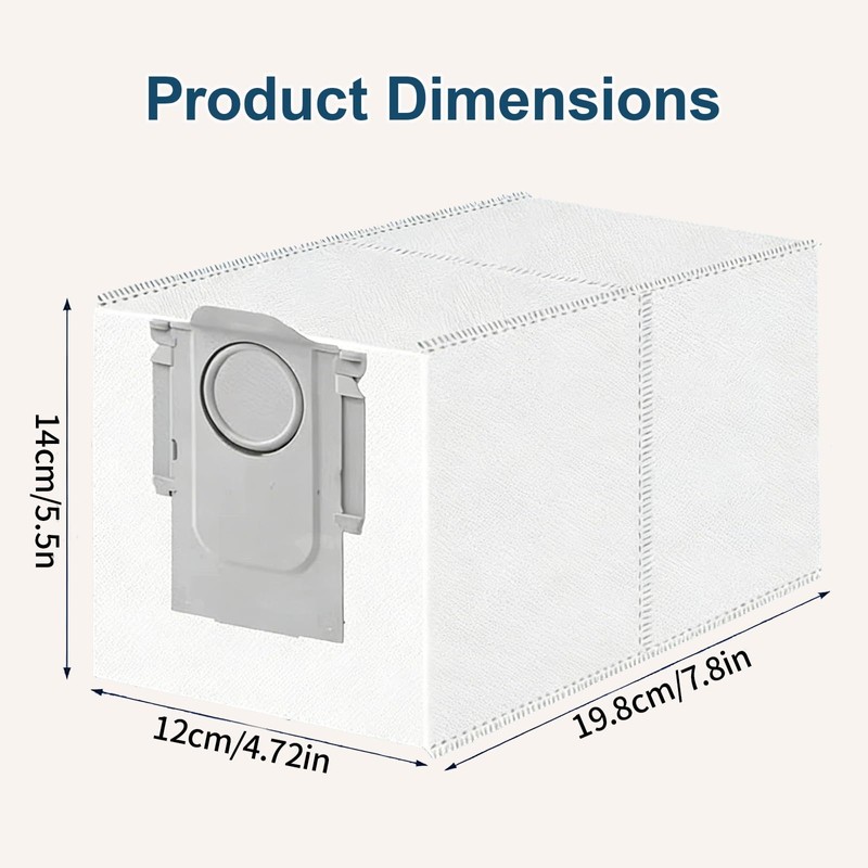 10Pack Dust Bag Replacement for Roborock QV 35A/Qrevo S5V/QV35S/Saros 10/10R/Z70/Q
