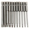 zmart Torx 75mm Long Driver Bit Set of 11 6.35mm