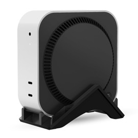 CaSZLUTION Mac mini M4 Vertical Stand, Acrylic Desktop Holder for Apple 2024 Mac mini Desktop Computer with M4 / M4 Pro chip - Anti-Slip Base, Improved Cooling & Space-Saving Design (Black)