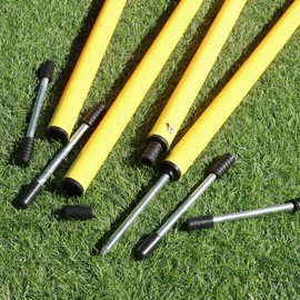 QWORK 10 Pcs 5ft Adjustable Agility Training Poles - Soccer Training Equipment, Speed Training Pole, Soccer Training Sticks Agility Ladder for Soccer, Baseball