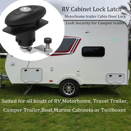 RV Lock,T-Handle Lock Kit with Keys,Motorhome Locks Garage Door Lock for Motorhome Trailer Caravan RV Tool Box Lock (Black, 1 Pack) (G04)