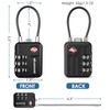 2 Pack TSA Approved Travel Luggage Locks, Metal Cable Combination