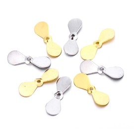 KTGCOZS Pack of 100 Fishing Propeller Blade Balanced Thicken Lures Making Fly Fishing DIY 16 * 6mm (Silver 100pcs)