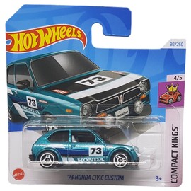 Hot Wheels - '73 Honda Civic Custom - Compact Kings 4/5 - HTD62 - Short Card - Motul - Turquoise Metallic - Mattel 2024-1:64