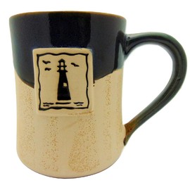 Cape Shore 16 Ounce Stoneware Partial Glaze Pottery Mug (Lighthouse)
