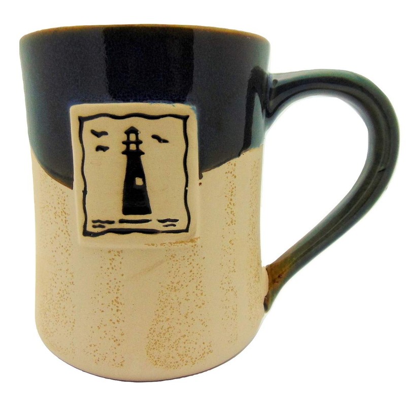 Cape Shore 16 Ounce Stoneware Partial Glaze Pottery Mug (Lighthouse)