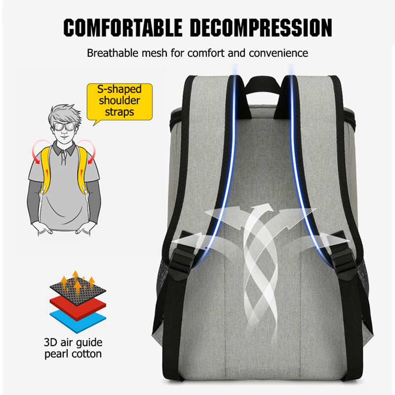 Large Capacity Insulated Cooling Backpack Waterproof Picnic Cooler Bag Blue