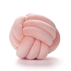 OUKEYI Knot Ball Pillow, Knotted Ball Throw Pillow Ultra Soft Companionship Decorative Hand-woven Knotted Ball Lamb Velvet Sofa Cushion, Knot Cushion, (pink)