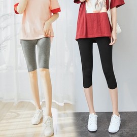 Women's Summer Plus Size Modal Yoga Leggings: Elastic, Tight Fit, Cropped NO Knee-Length - White + XXXL 5ea