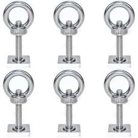 QIQN T Track Adapter Bolts M6x35mm T Track Adaptor Roof Rack Bolts with Lifting Eye Nut for Machinery Equipment Pan Machine Screws Fasteners(Stainless Steel 6Pcs Kit 20 x 20 mm)