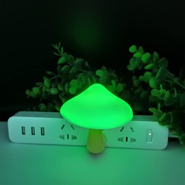 AUSAYE 4 Pack Plug in Night Light, Mushroom Light LED Nightlights for Kids, Adults, Bedroom, Bathroom,Hallway, Stairs, Kitchen Green