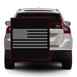 American US Flag [Pick Color/Size] Vinyl Decal Sticker for Laptop/Car/Truck/Window/Bumper (18in x 10in, Matte Gray)