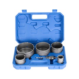 6Pcs Masonry Concrete Hole Saw Kit (40 65 80 100 120 mm) - 110 mm Tungsten Carbide SDS Plus Bit Shank - Hole Saw Set for Concrete Brick Cement Tile