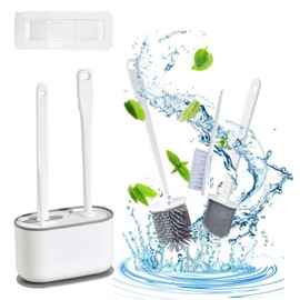 ACOVARK Juego de Escobilla y Cepillo Inodoro,3 en 1 Juego de EscobillaEscobilla para Inodoro,con Soporte de Secado Rápido Kit,Cepillo para Lavar Baño,Cepillo Inodoro para Baño,para Limpieza de baño