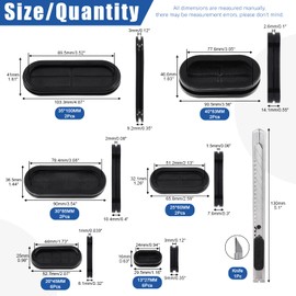 Glarks 21Pcs Oval Closed Rubber Grommet Assortment, 6 Size Double Sided Rubber Grommets Firewall Hole Plug Set Electrical Wire Gasket with 1Pc Retractable Knife for Wire, Plug, Automotive, Plumbing
