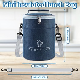 5.6L Triple-Insulated Bento Lunch Bag – Keeps Warm for 4h / Cold for 8h, Adjustable 90cm Shoulder Strap, Waterproof & Wear-Resistant Oxford Fabric, Perfect for Office, Picnic, Gym (17×25cm)