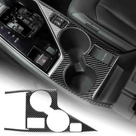 AIRSPEED for Subaru Crosstrek Impreza 2024 2025 Car Cup Holder Panel Frame Cover Center Console Soft Carbon Fiber Interior Trim, Black