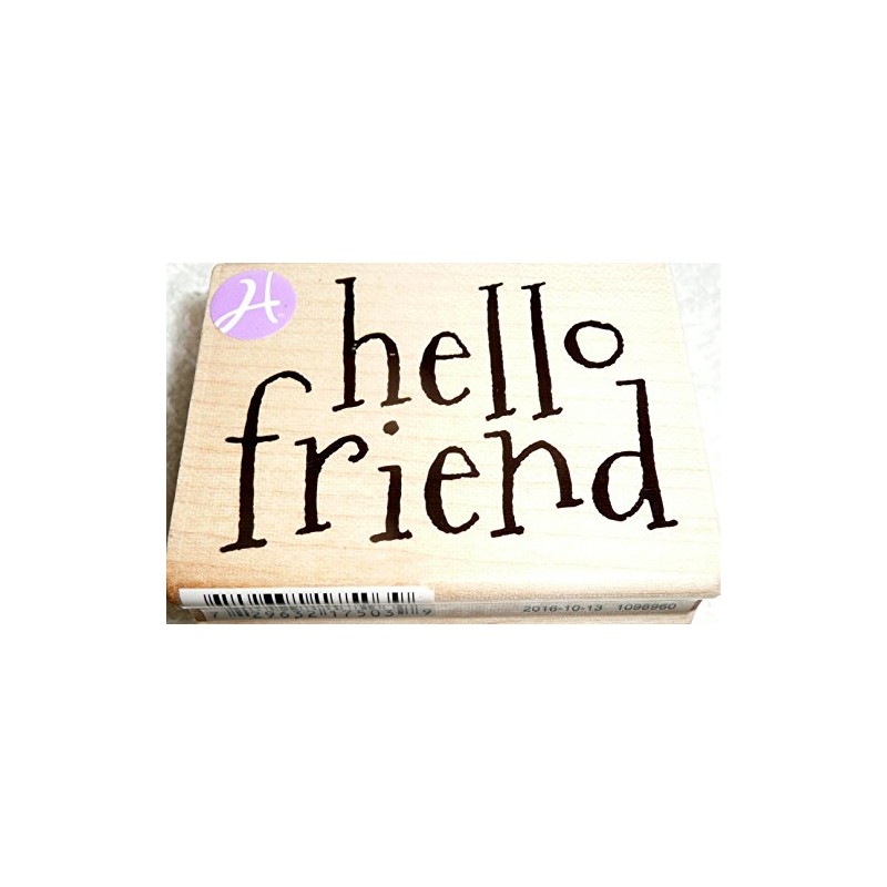 Hello Friend Wood-Mounted Rubber Stamp