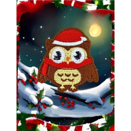 Unbranded Christmas Owl Embroidered Iron On Patch 1.95" x 2.05" FREE SHIPPING