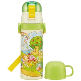 Skater SKDC4-A Children's Water Bottle, 2-Way Direct Drinking, 15.9 fl oz (470 ml), Cup Drink, 14.5 fl oz (430 ml), Kirby, Picnic, Boys, Stainless Steel, Heat Insulated, Lightweight, Sports Bottle