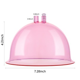 Vacuum Therapy Machine Accessories, Meifuly Upgraded Premium 7.28inch Diameter Extra-Large Vacuum Therapy Machine Cups with Y Type Hose (1 Pair)