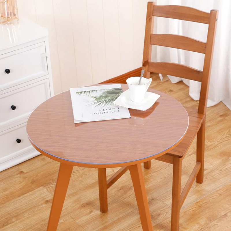 WingCanto 52 Inch Round Clear Table Cover Protector PVC Plastic