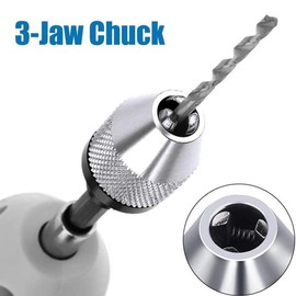 Shallho Keyless Drill Chuck - 1/4 Inch Hex Shank Drill Adapter, Quick Change Converter Extension Screwdriver Drill Adapter for Hammer Drill (0.3-6.5 mm, 0.3-3.6 mm)