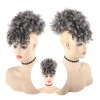Leosa Afro Puff Cordón Ponytail Bun Con Flequillos Resistent