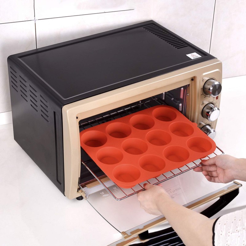Zuvo Silicon Muffin Tray 12 Cups - Non Stick Baking