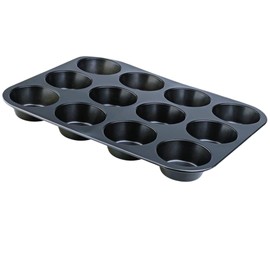 Generisch Muffin Baking Mould for 12 Muffins, Non-Stick Coating, Heat Resistant, Teflon, 35 x 26 cm, Cupcake Cases Diameter 6.5 cm x Height 3 cm, Durable and Easy to Clean