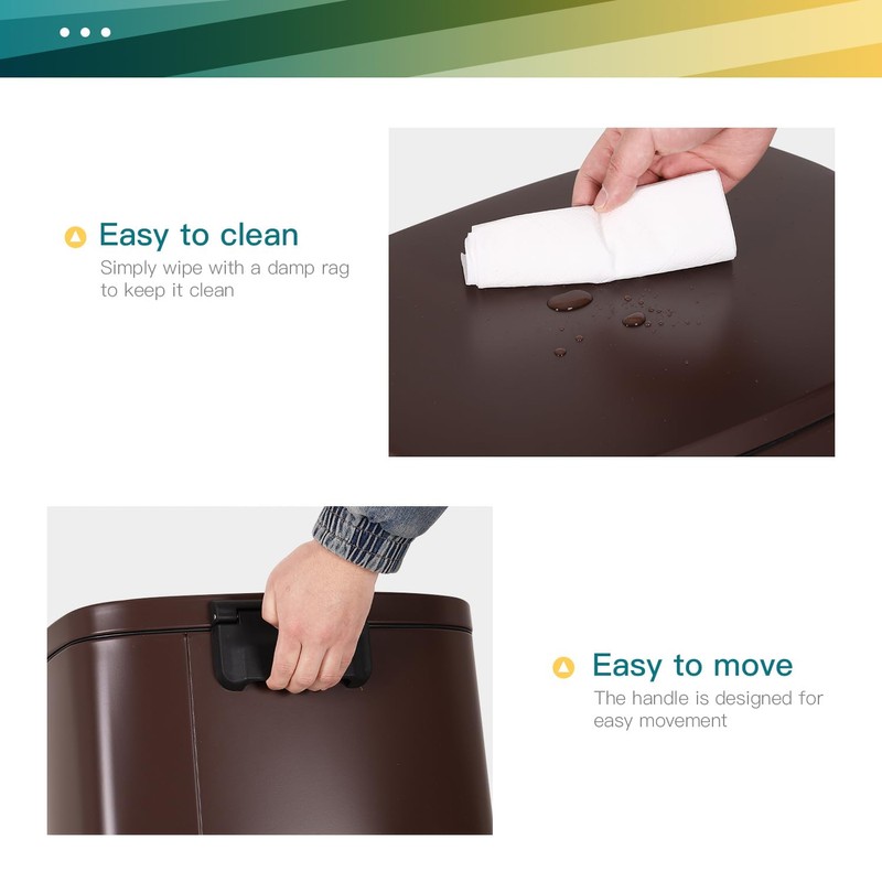 FDW Kitchen Trash Can with Lid for Office Bedroom Bathroom