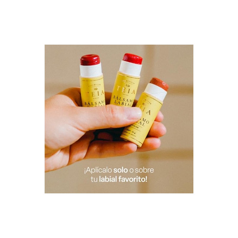 TEIA COSMETICOS Bálsamo labial humectante con color de ingredientes naturales