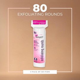 Swisspers Premium Exfoliating Rounds, 2 Distinct Raised Textured Surface, Cotton Facial Pads, 80 Count Re-closable Bag Skincare Exfoliate Polish Cleanser - Size: 80 Count (Pack of 1)