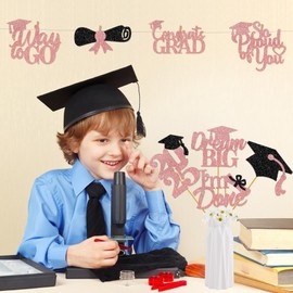 24Pcs Graduation Centerpieces for Tables 2024 Graduation Centerpiece Sticks Class of 2024 Centerpiece Sticks for Graduation Table Decorations Graduation Decorations 2024 (rose gold)