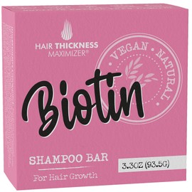Biotin Hair Growth Shampoo Bar. Eco-Friendly, No Harsh Chemicals, Color Safe, pH Balanced. Solid Shampoo Bar Equal to 3 Liquid Bottles. Zero Plastic, USA Made, Strengthening & Dry Hair Relief - 3.3 oz