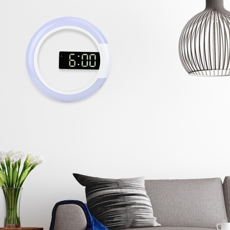 Innovative Modern Style LED Wall Clock Home Decoration with Alarm