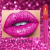 LYNTYAOU Glitter Lip Gloss Bright Pink Shimmering Lipsticks, Hot Pink