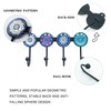Banllis Coat Rack Wall Mounted with 4 Hooks, Round Blue